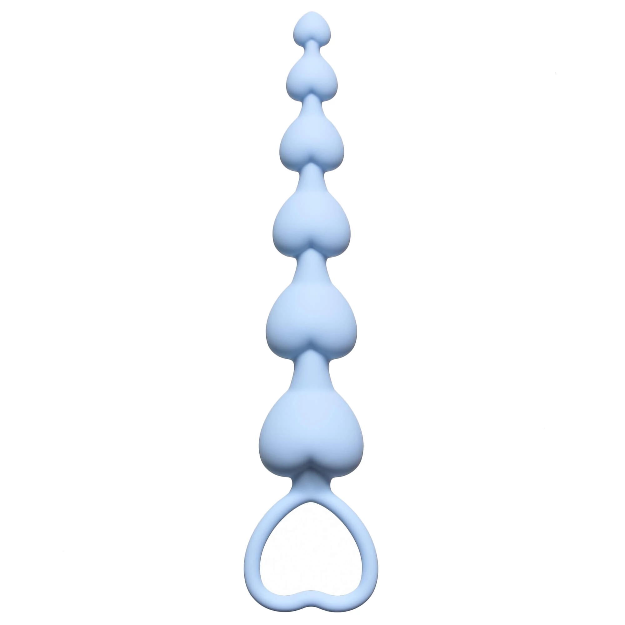 Lola Toys - Anal Heart's Beads Plug - szilikon análsor szív alakú gyöngyökkel (kék)