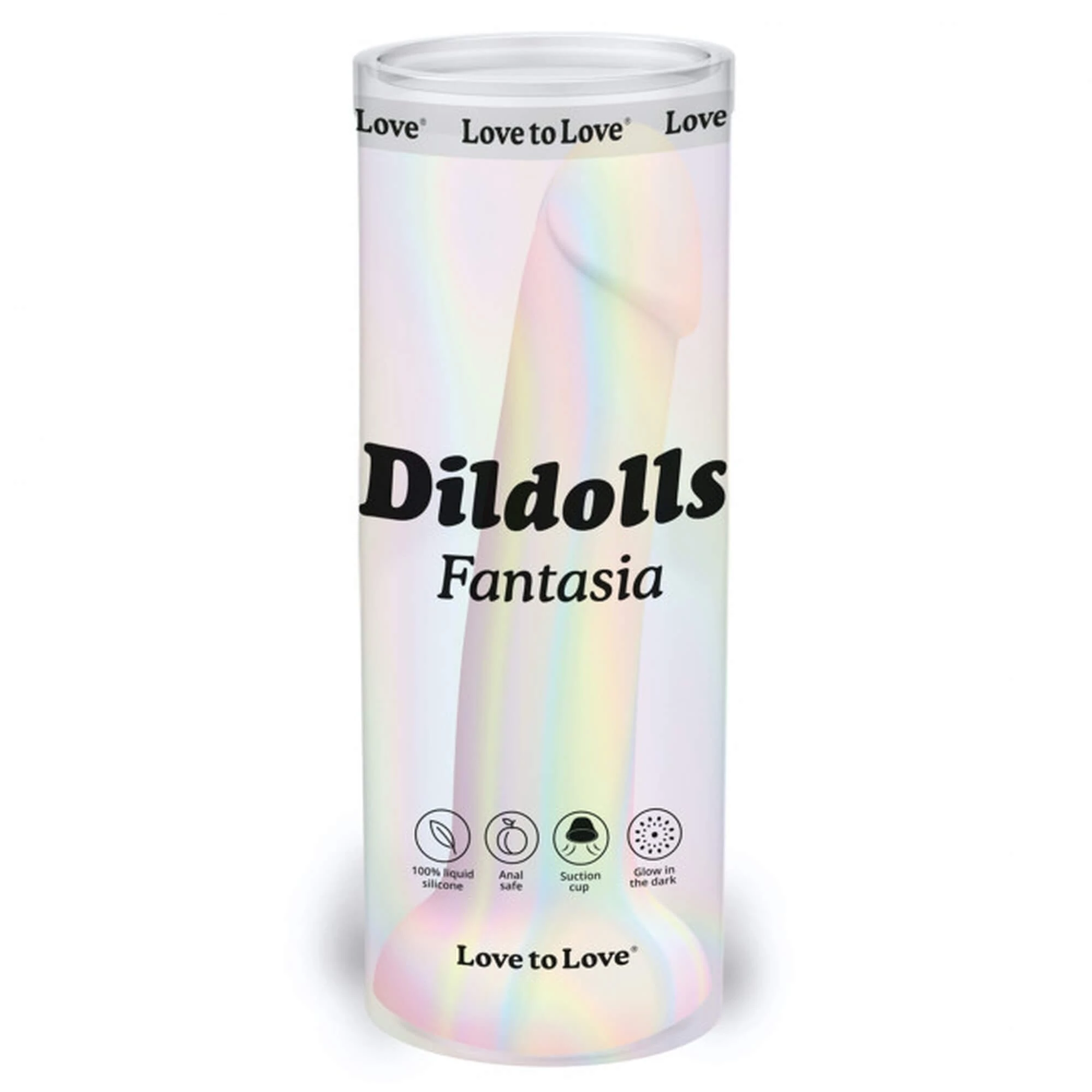 Love to Love - Dildolls - Fantasia - rögzíthető, foszforeszkáló, élethű G-pont dildó (14,8cm) - multicolor