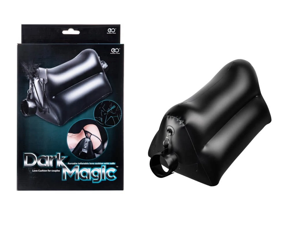 Nmc - Dark Magic Inflatable Love Cushion with Cuffs - felfújható szexpárna bilincsekkel (fekete)