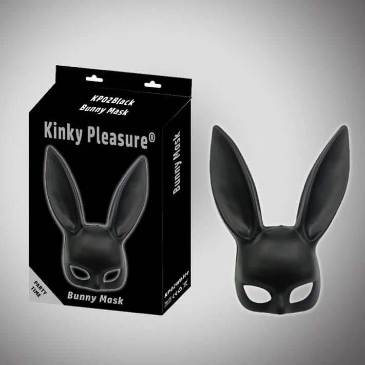 Power Escorts - Bunny Mask - nyuszimaszk nagy fülekkel (fekete)