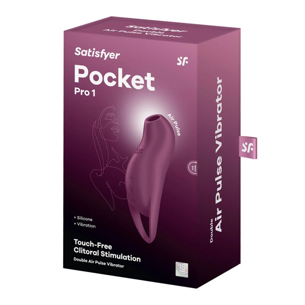 Satisfyer - Pocket Pro 1 - prémium, 12 vibrációs és 11 szívófunkciós léghullámos csiklóizgató vibrátor (USB) - lila