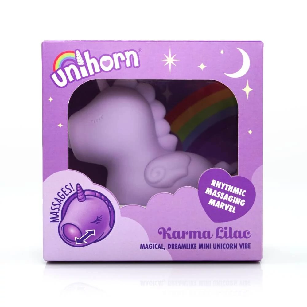 Unihorn - Karma Lilac - egyedi, 10 funkciós masszírozó és csiklóizgató egyszarvú (USB) - lila