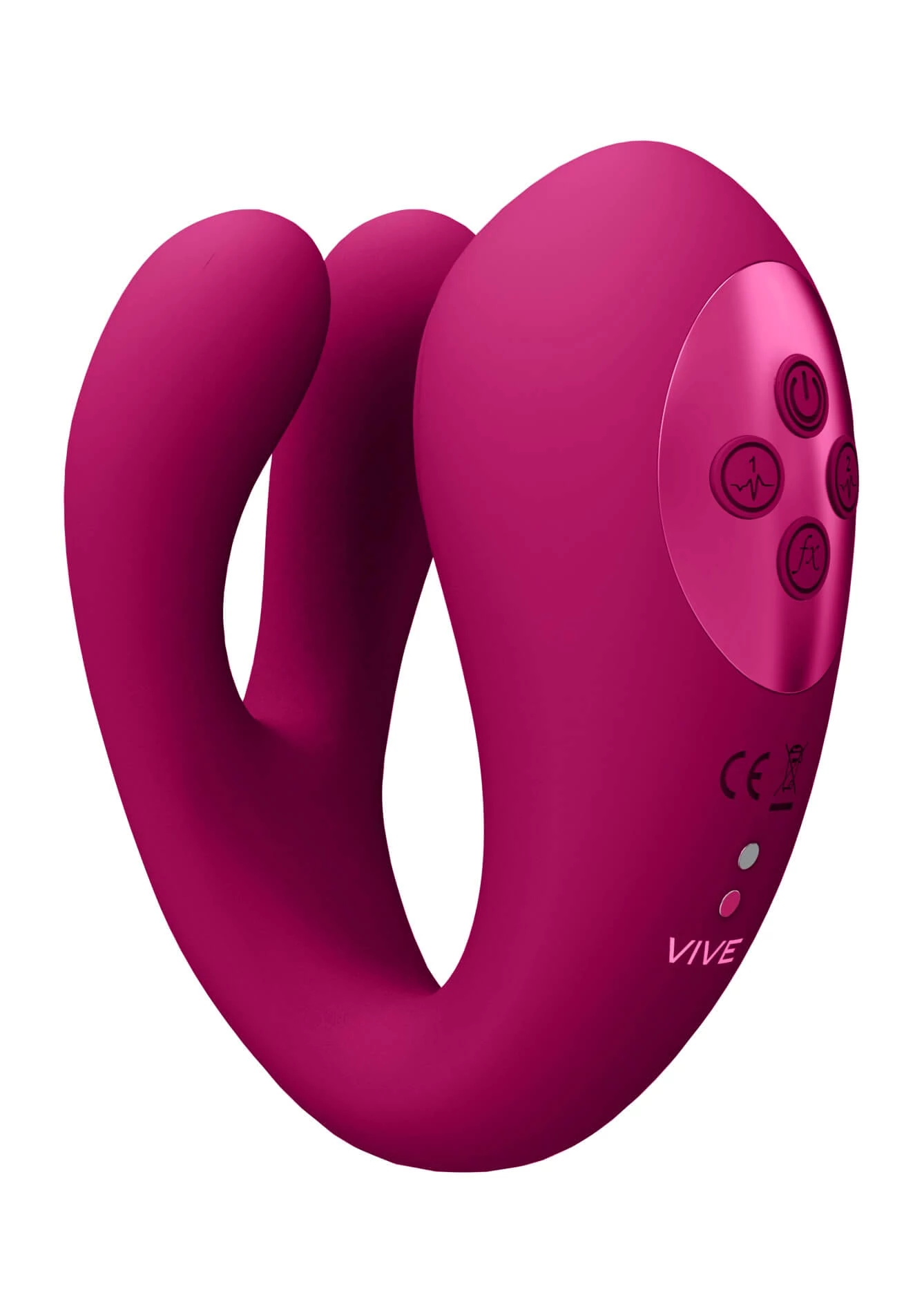 Vive - Yoko - prémium, 3 motoros, 10 funkciós csiklóizgató vibrátor kétágú nyulvánnyal (USB) - pink