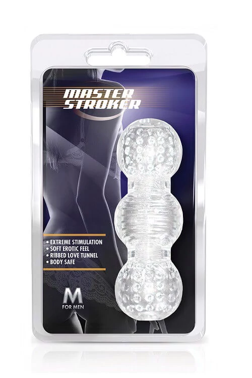 Blush - Master Stroker - bordázott maszturbátor dupla végződéssel (áttetsző)