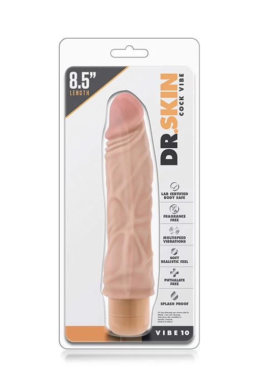 Blush - Mr. Skin Cock Vibe 10 - extra puha, élethű vibrátor (21,5) - natúr