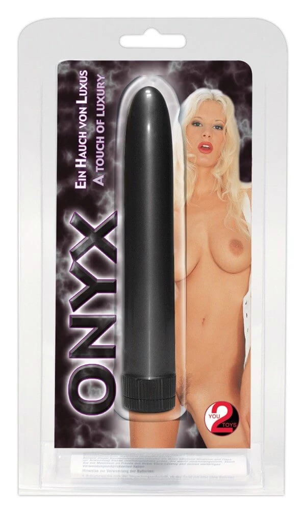 Orion - Onyx - sima felületű vibrátor (17cm) - fekete
