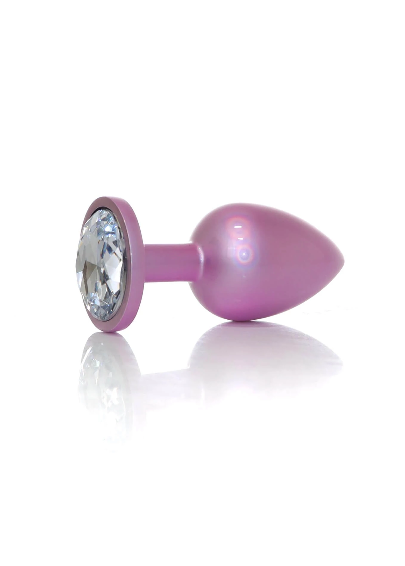 B - Series HeavyFun - Jewellery Pearl Pink Plug - áttetsző kristályos, nagy méretű análdugó (L) - pink