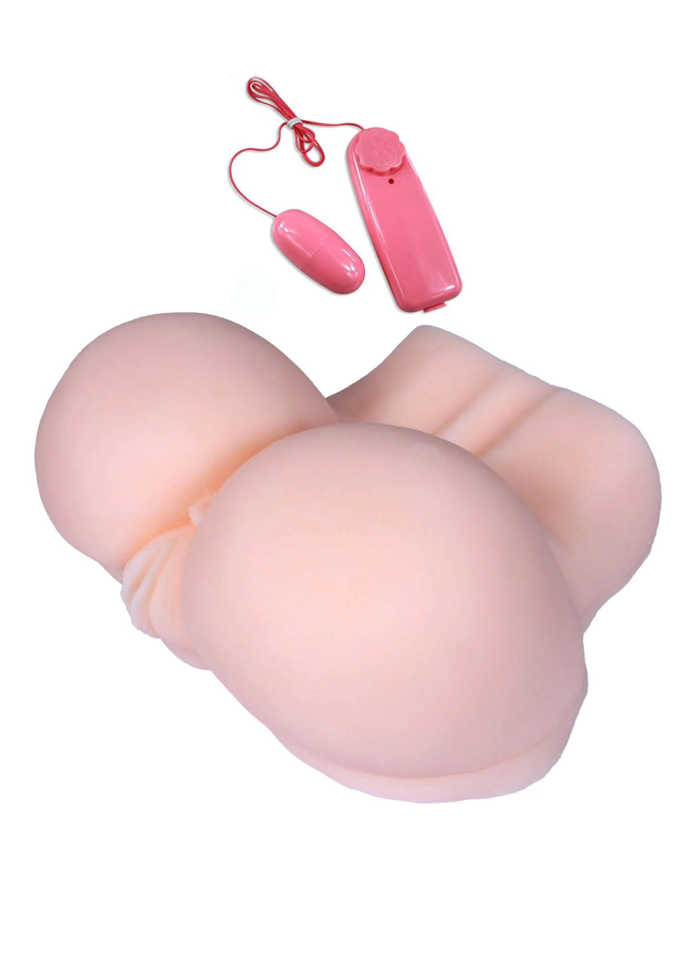 B-Series Lyla - Vibrating Life-Sized Pussy & Ass XXL - életnagyságú, élethű vagina és ánusz maszturbátor vibrotojással (natúr)