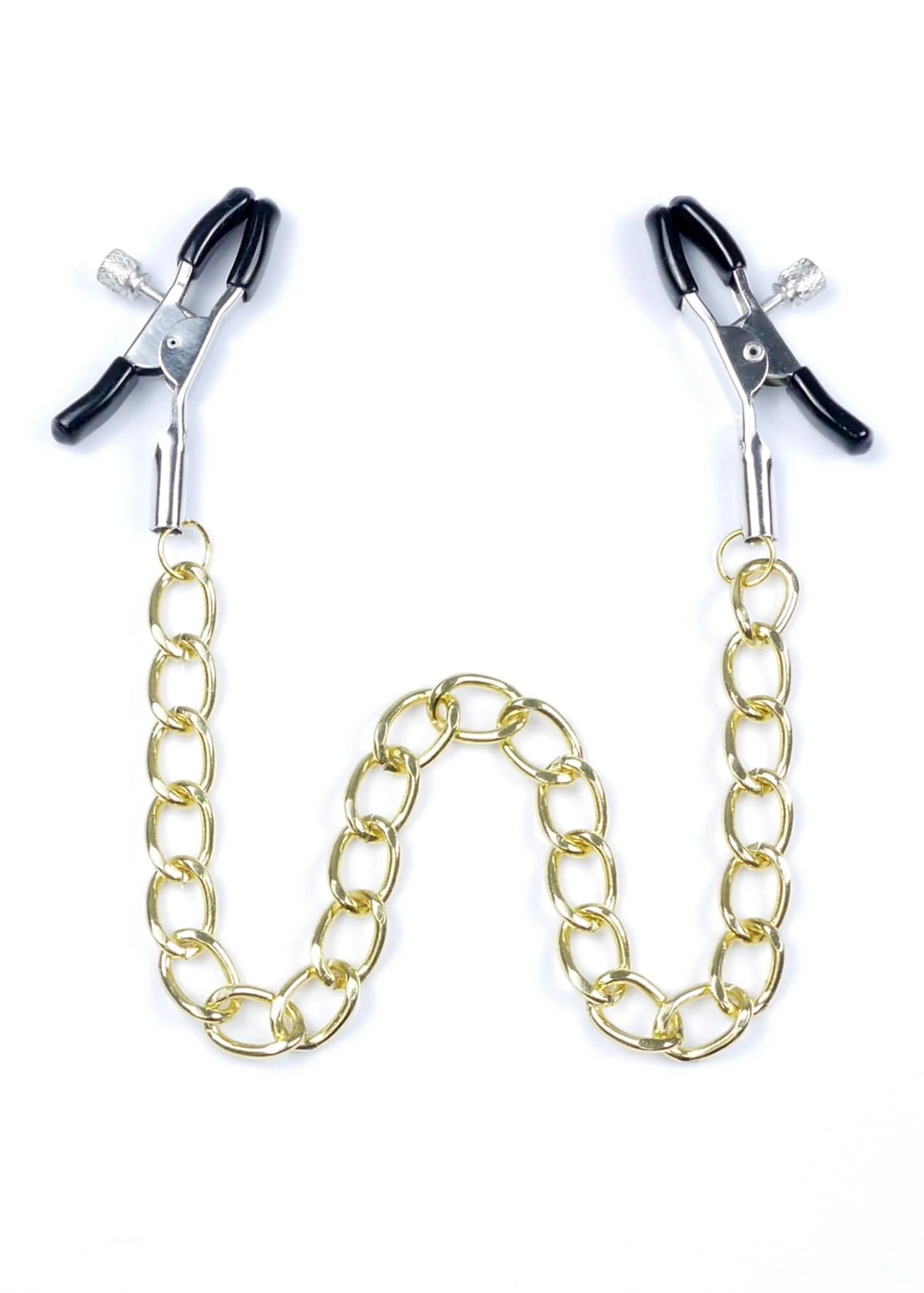 Fetish B - Series - Exclusive Nipple Clamps No.8 - állítható fém mellbimbó csipesz és lánc