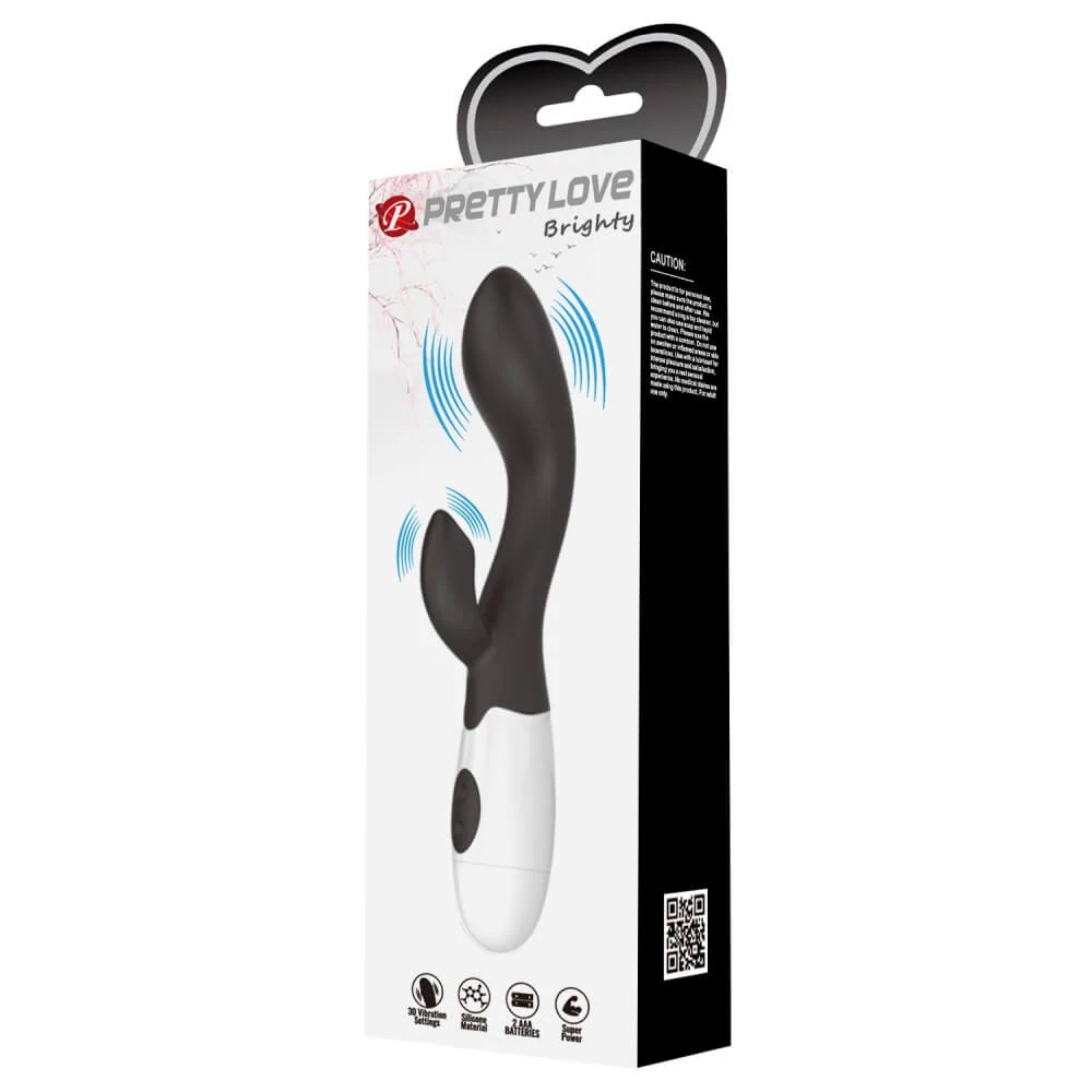 Pretty Love - Brighty - 30 funkciós csiklóizgató és G-pont vibrátor (20cm) - fekete