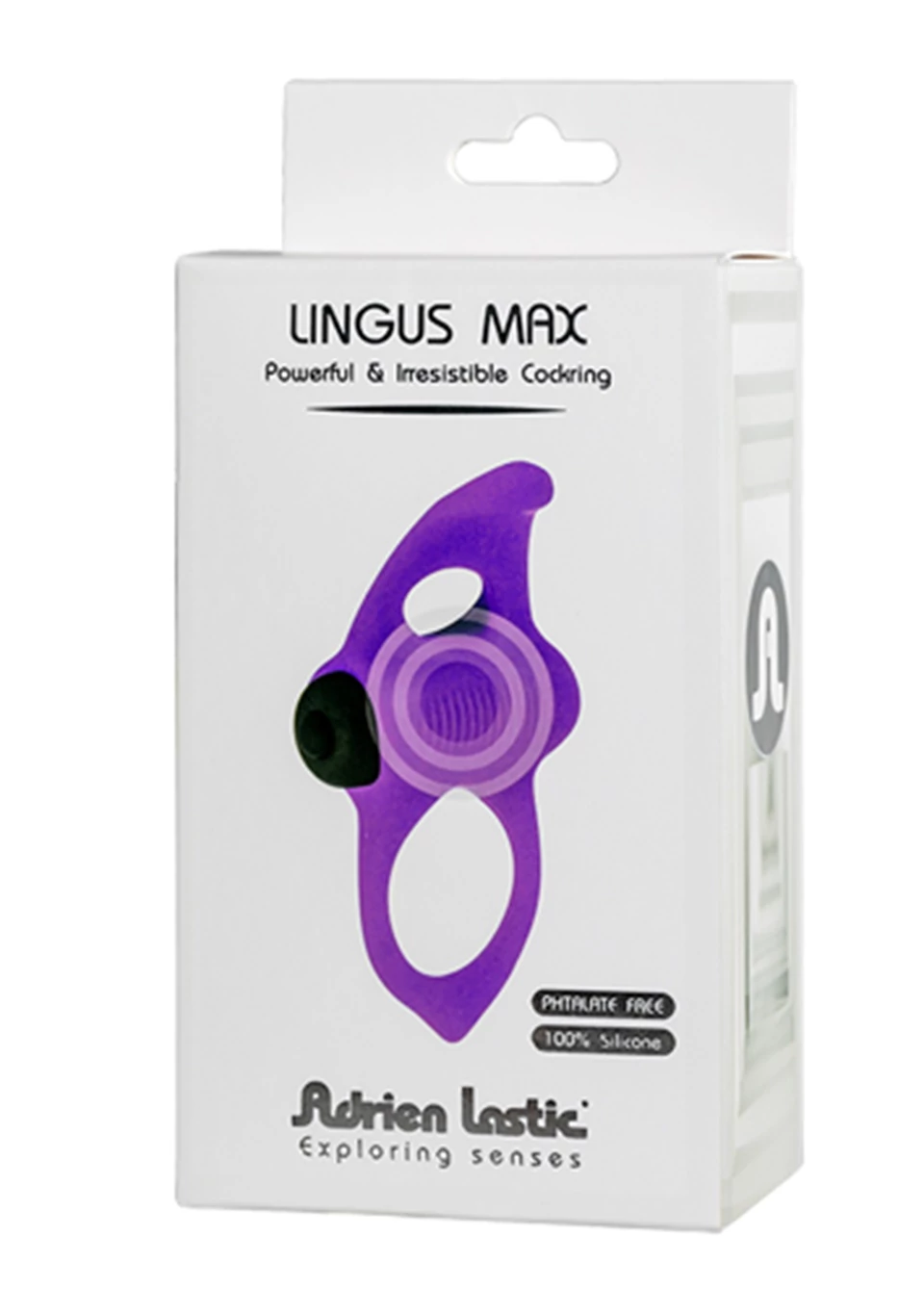 Adrien Lastic - Lingus Max - vibrációs péniszgyűrű csiklóizgatóval (lila)