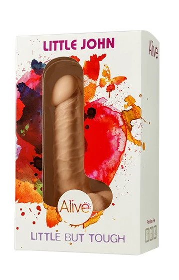 Alive - Little John - élethű, rögzíthető, herés dildó (natúr)