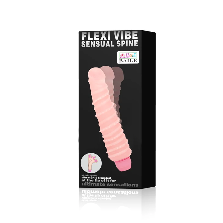 Baile - Flexi Vibe Sensual Spine - hajlítható, bordázott vibrátor (19,5)cm - testszínű