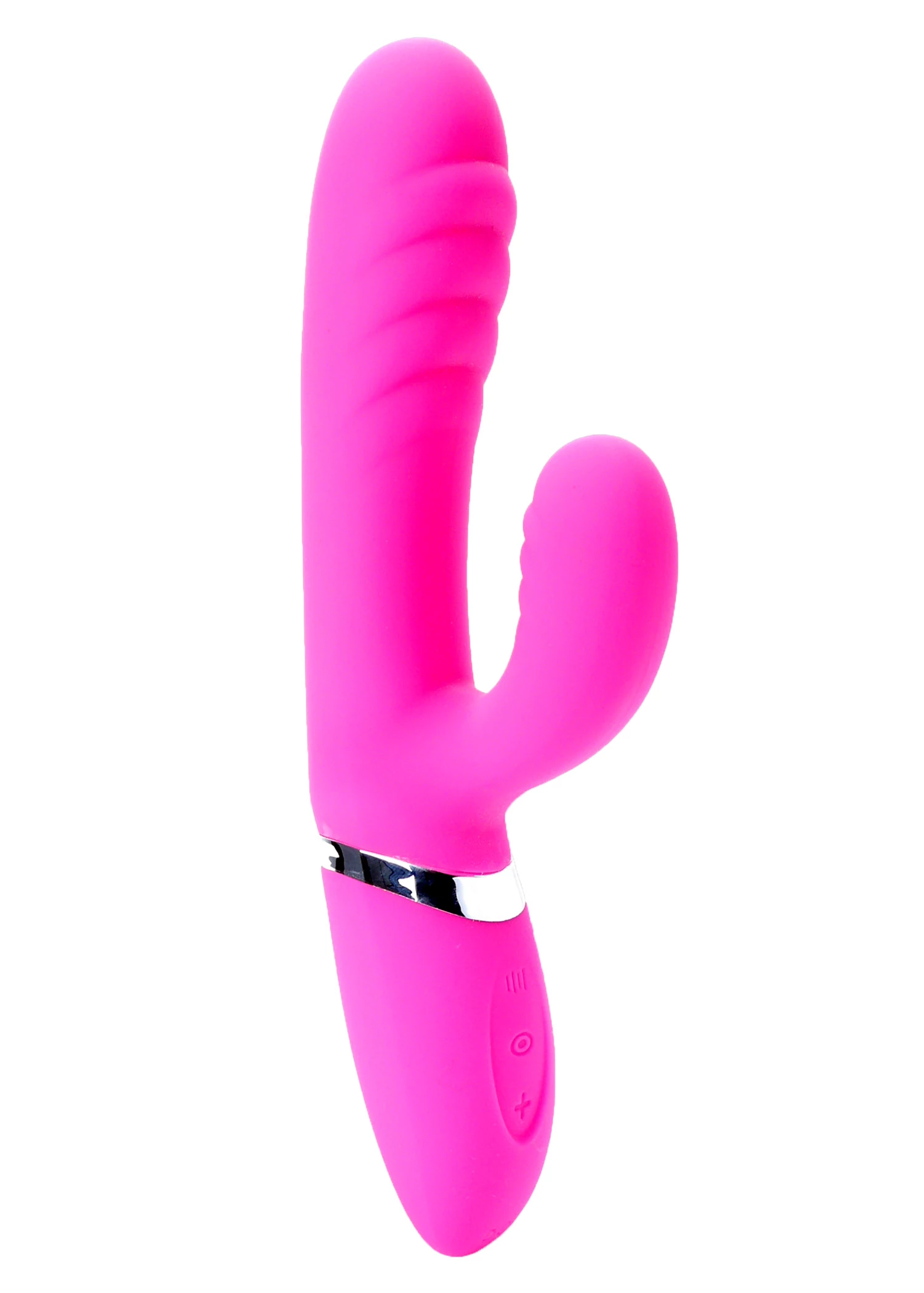 Boss Series - Cindy - 36 funkciós, szilikon csiklóizgató és G-pont vibrátor (USB) - pink