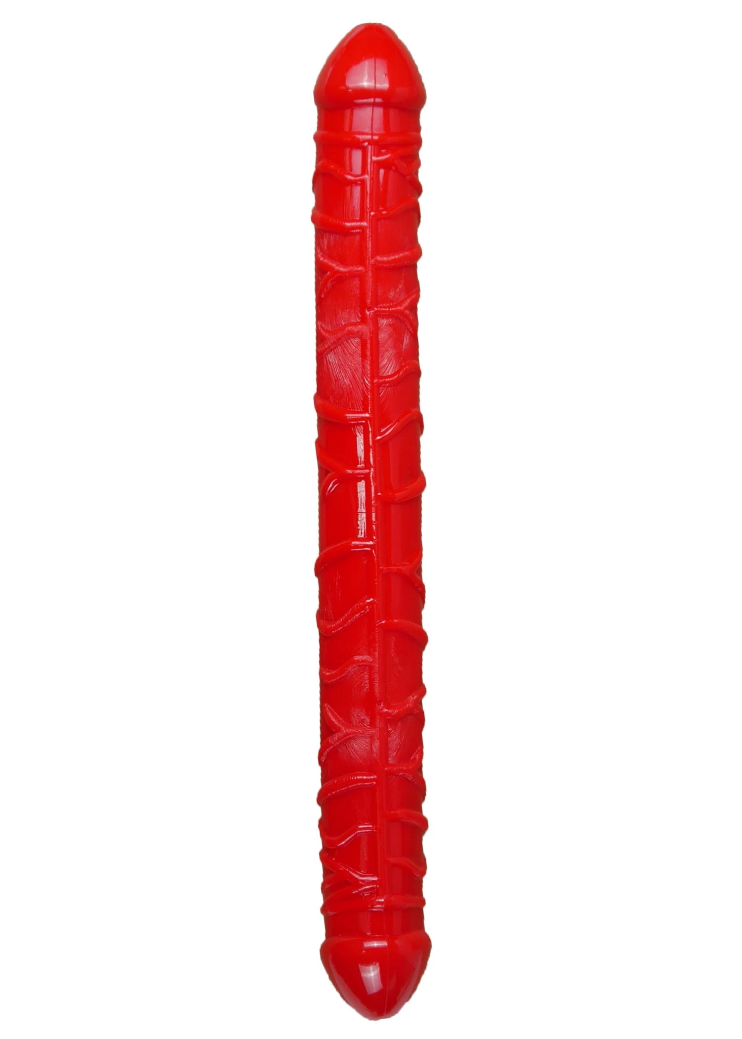 Boss Series - Flexible Double Dong - kétoldali, élethű dildó (piros)