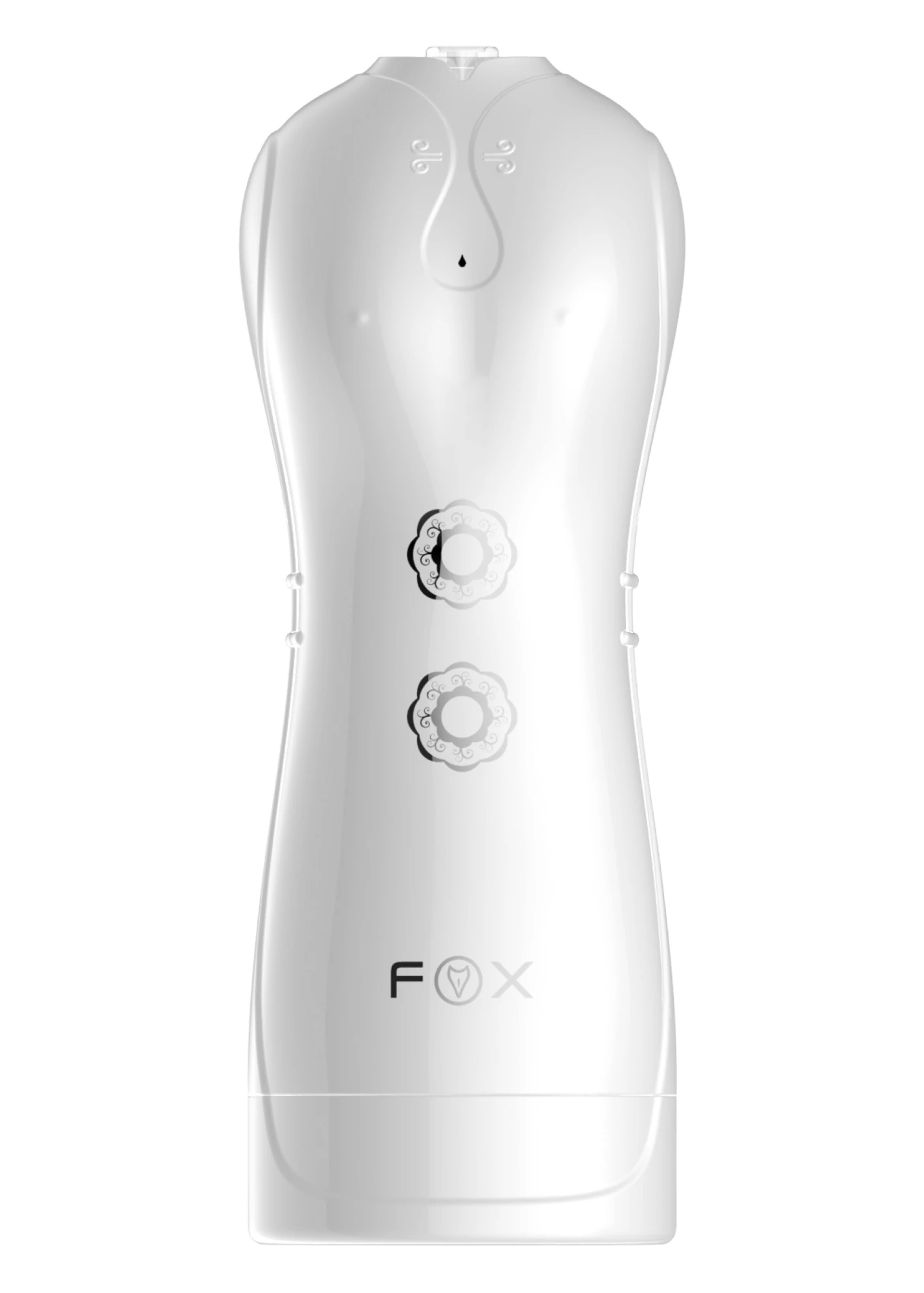 B-Series Fox - Vibrating and Flashing Masturbation Cup USB 7+7 Function / Talk Mode - multifunkciós, interaktív, élethű vibrációs maszturbátor (USB) - fehér