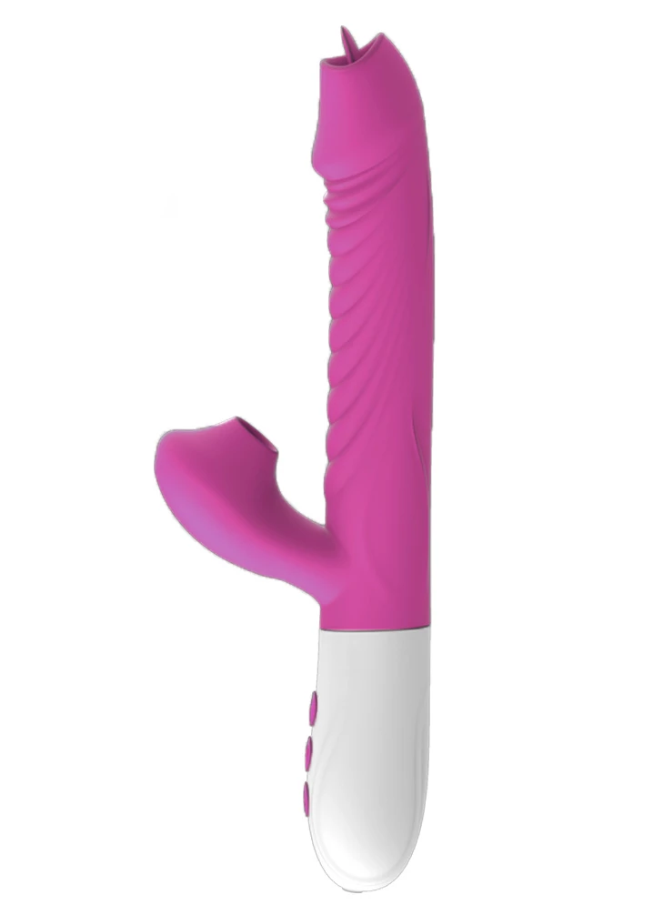 Boss Series - Foxshow - rotáció, melegító és lökő funkciós csiklóizgató és G-pont vibrátor (USB) - lila