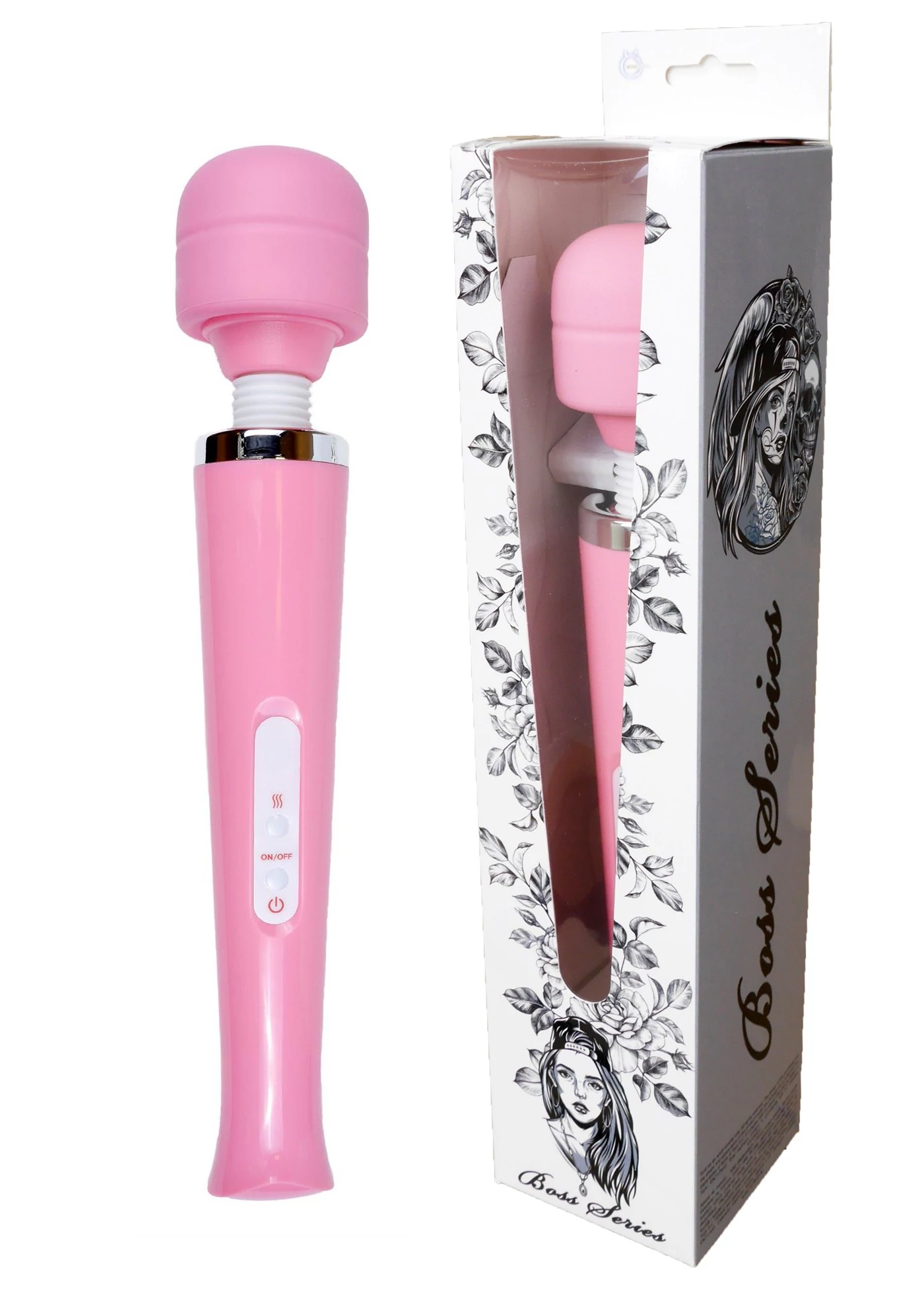 Boss Series - Magic Massager Wand - 10 funkciós szilikon masszírozó vibrátor (USB) - pink