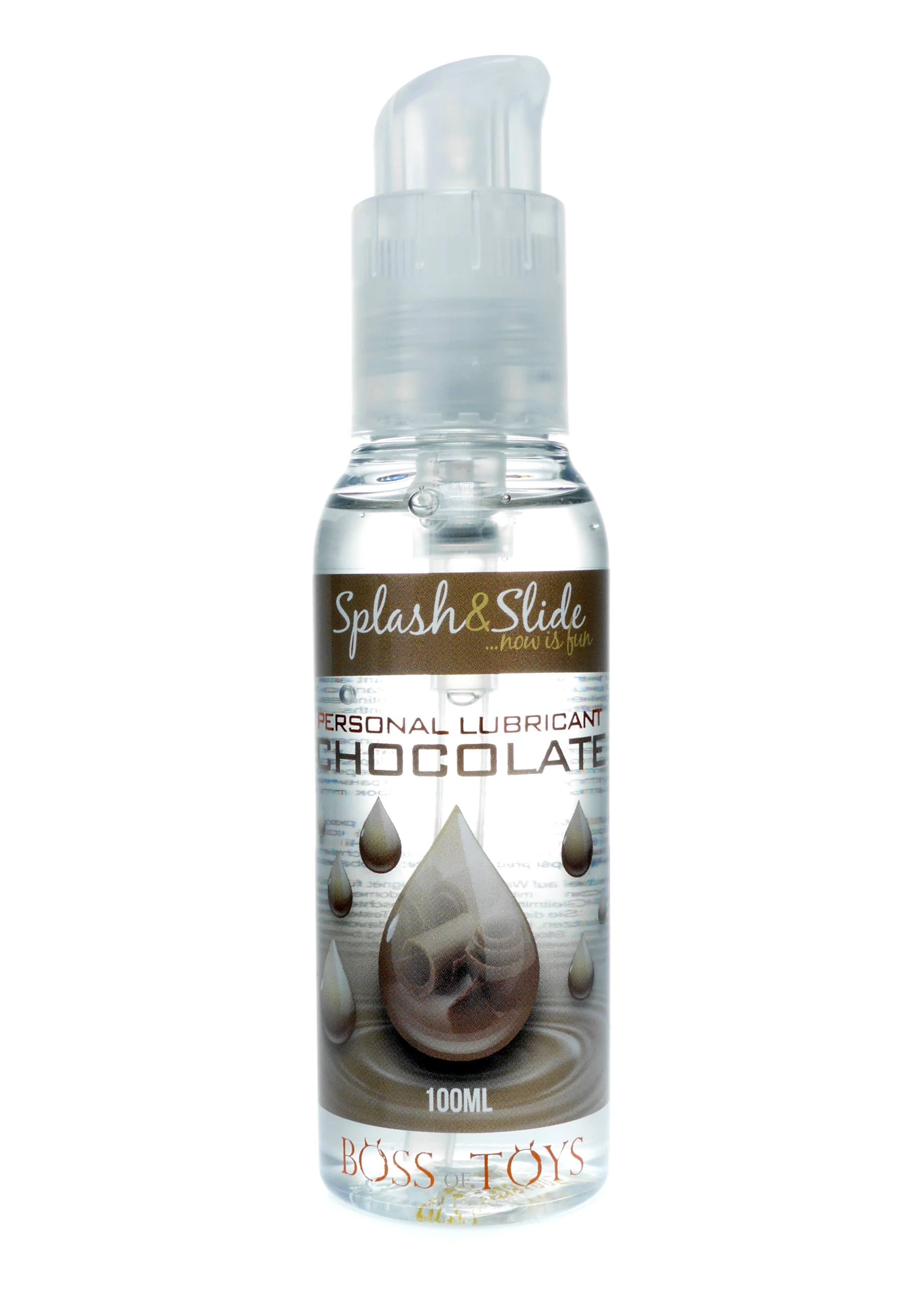 Boss Series - Splash & Slide Chocolate - ízesített vízbázisú síkosító (100ml) - csokoládé