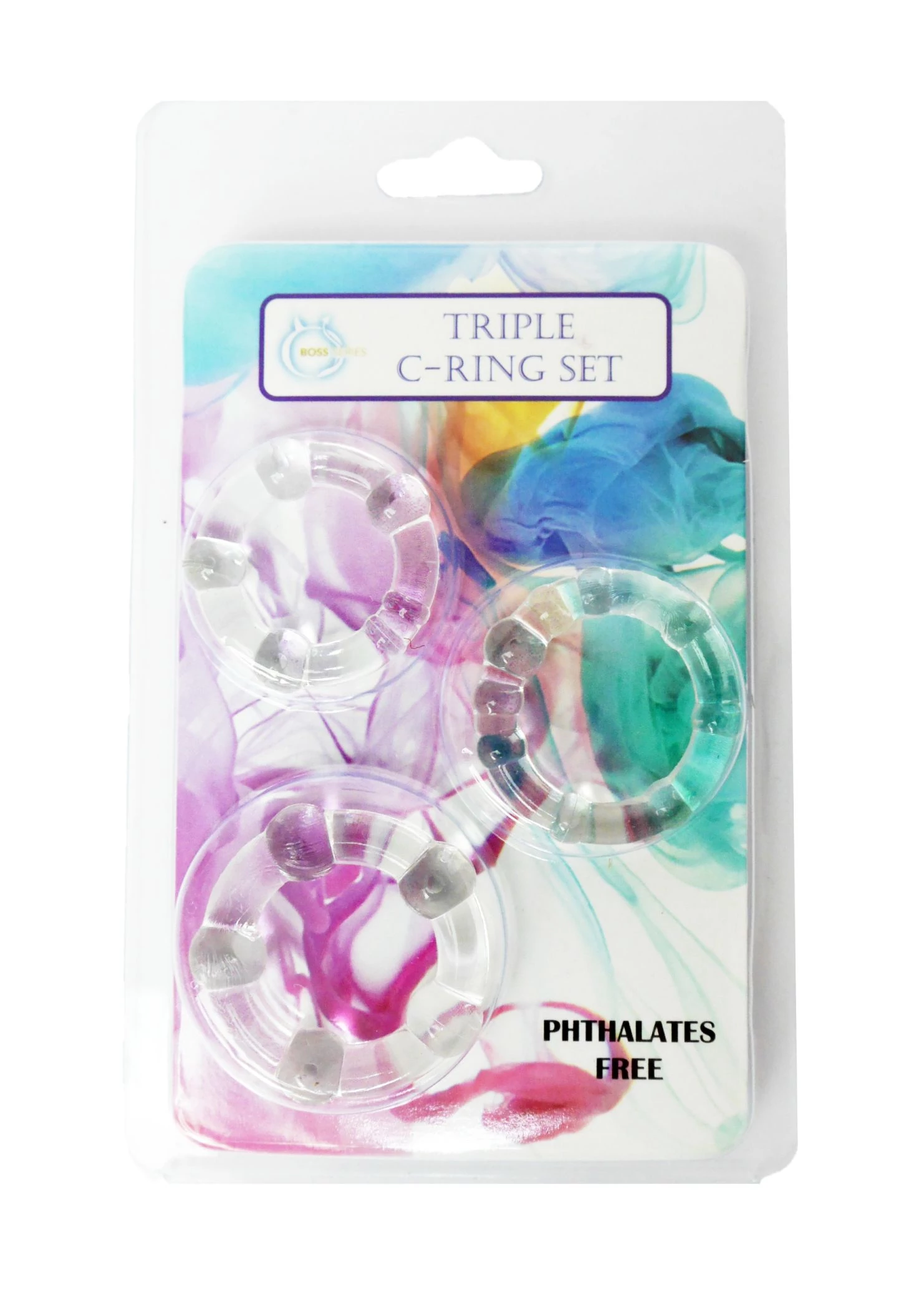 Boss Series - Triple C-Ring Set - péniszgyűrű szett (3db/cs) - áttetsző