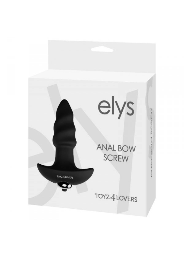 Toyz4Lovers - Elys - Anal Bow Screw - élethű, csavart anál vibrátor (fekete)