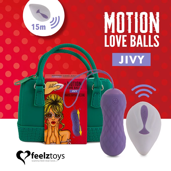 FeelzToys - Motions Love Balls Jivy - wireless, vibrációs gésagolyó (USB) - lila