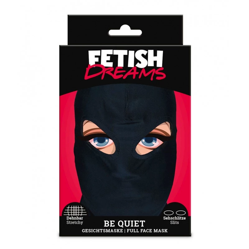 Fetish Dreams - Be Quiet - maszk nyitott szemnyílással (fekete)