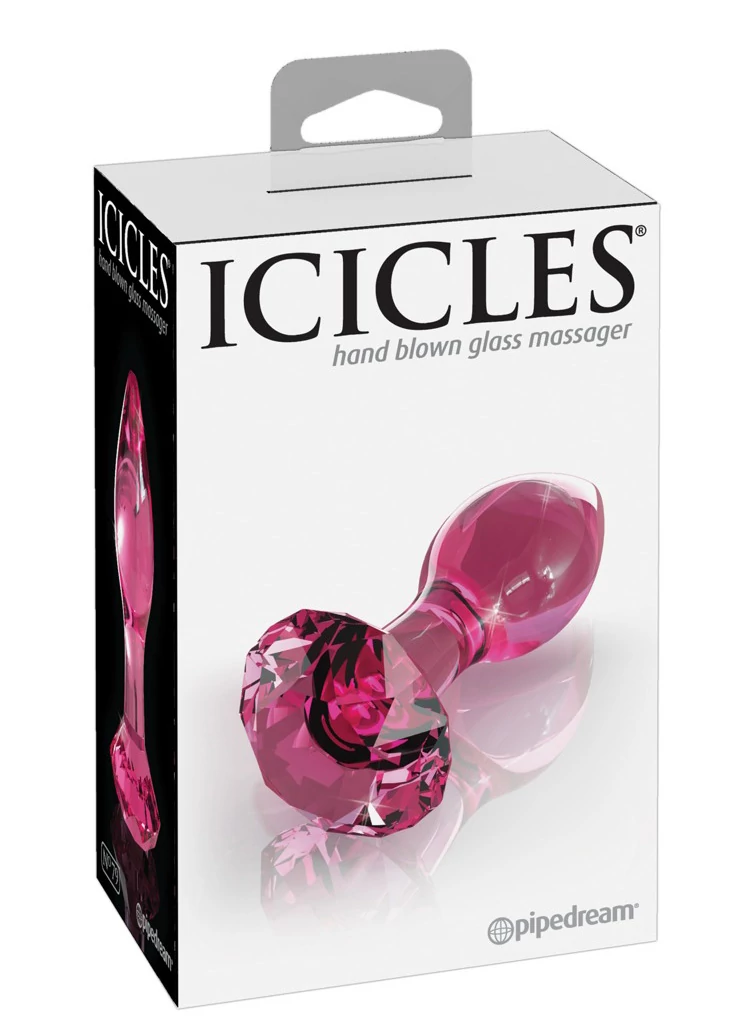 Pipedream - Icicles No 79 - exkluzív, temperálható, üveg anális izgató (pink)