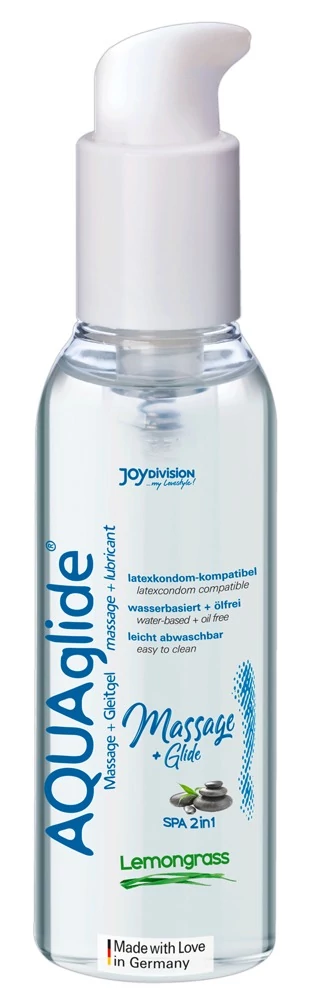 JoyDivision - AQUAglide - illatosított, vízbázisú síkosító és masszázsgél (200ml) - citromfű