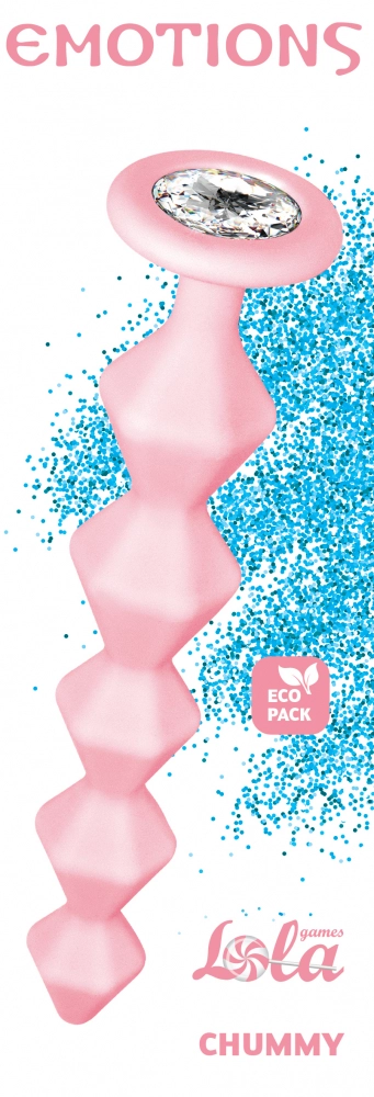Lola Toys - Emotions - Chummy - áttetsző kristályos, 5 szemes análsor (pink)