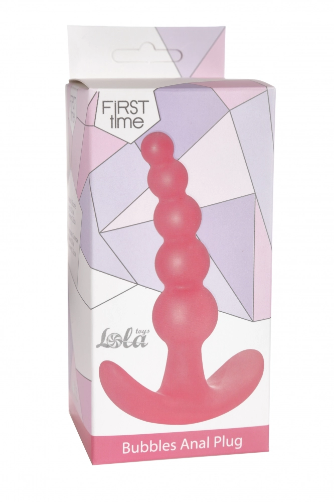 Lola Toys - First Me - Bubbles Anal Plug - gyöngyös, szilikon análhorog (pink)