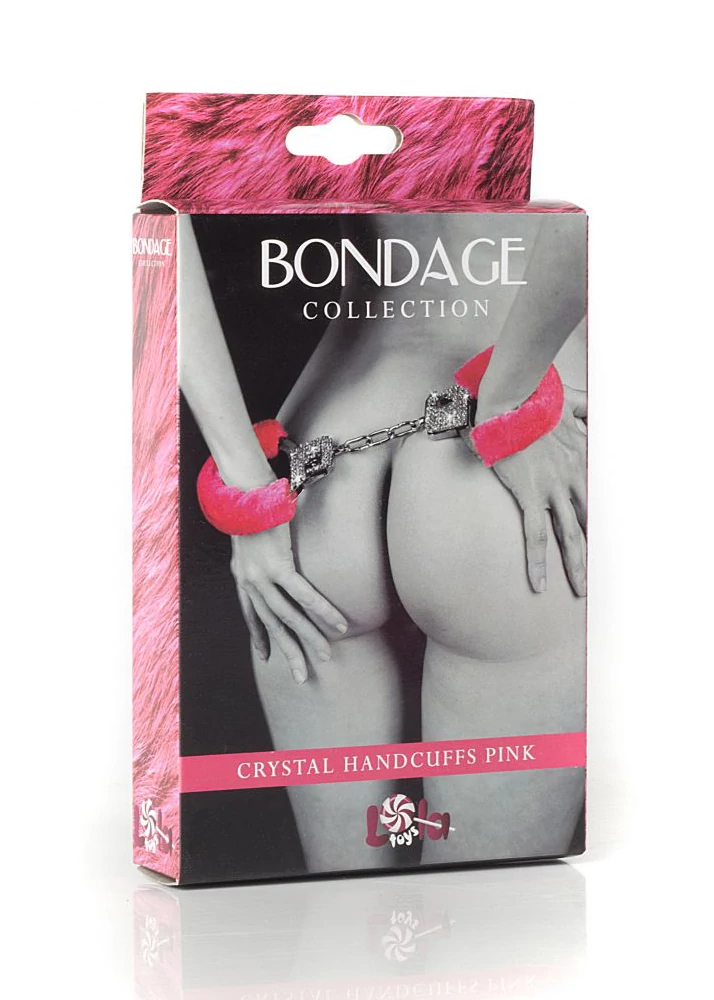 Lola Toys - Bondage Collection - díszített, plüss csuklóbilincs (pink)
