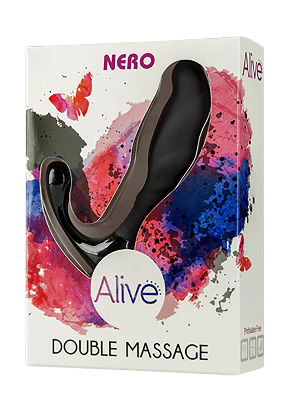 Alive - Nero - Double Massage - szilikon prosztata masszírozó és anális izgató (fekete)