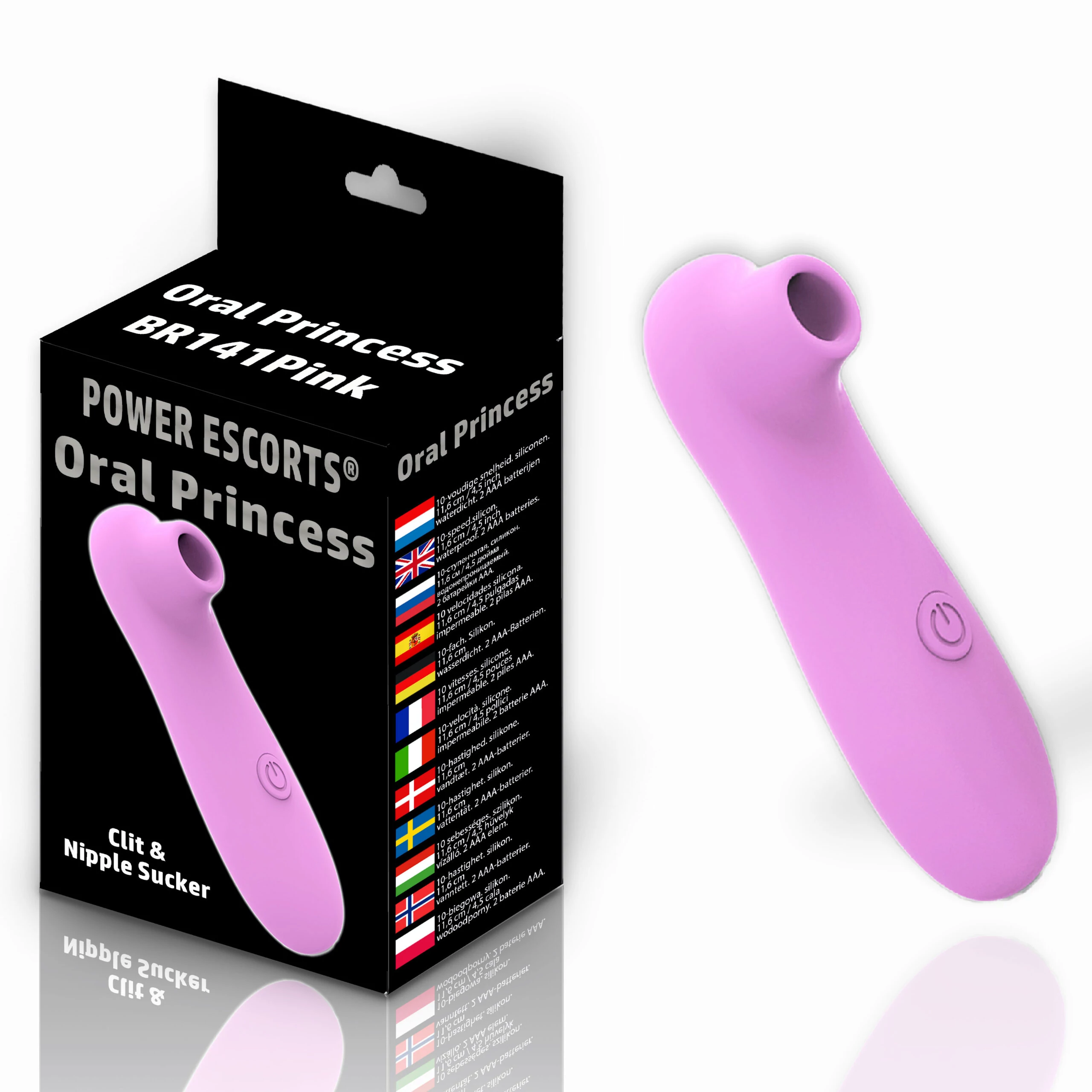 Power Escorts - Oral Princess - szilikon csikló és mellbimbóizgató vibrátor (pink)