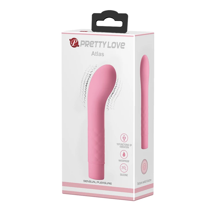 Pretty Love - Atlas - 10 funkciós, íveltfejű, szilikon G-pont vibrátor (14cm) - pink