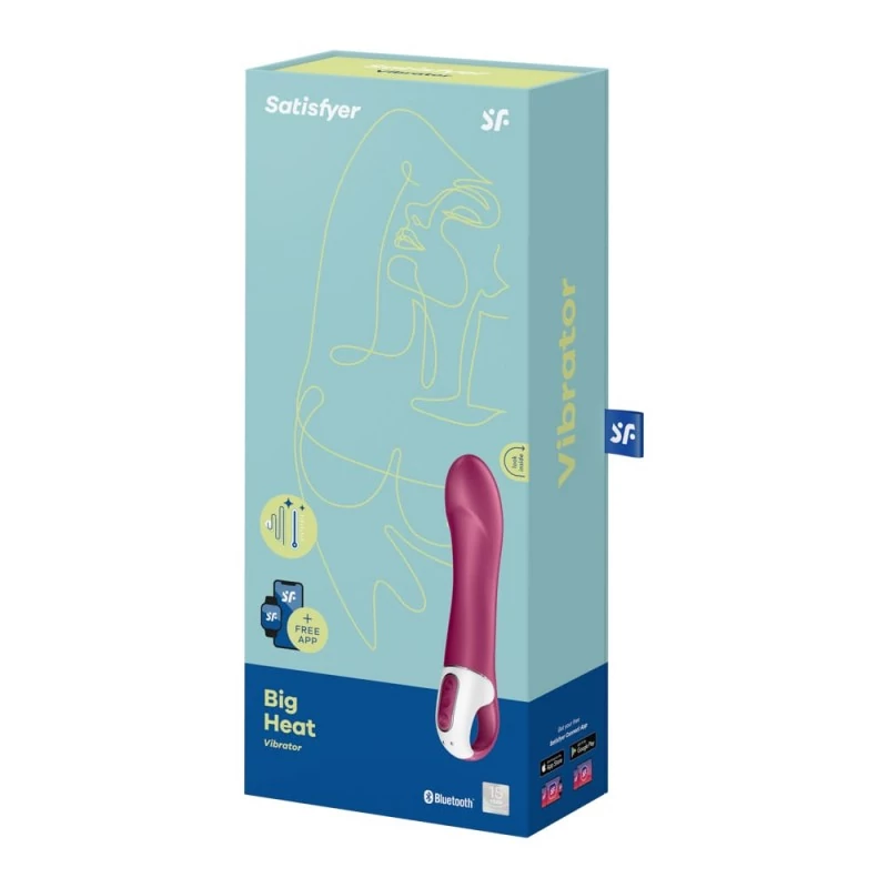 Satisfyer - Big Heat - prémium, szilikon, websmart G-pont vibrátor (USB) - bordó