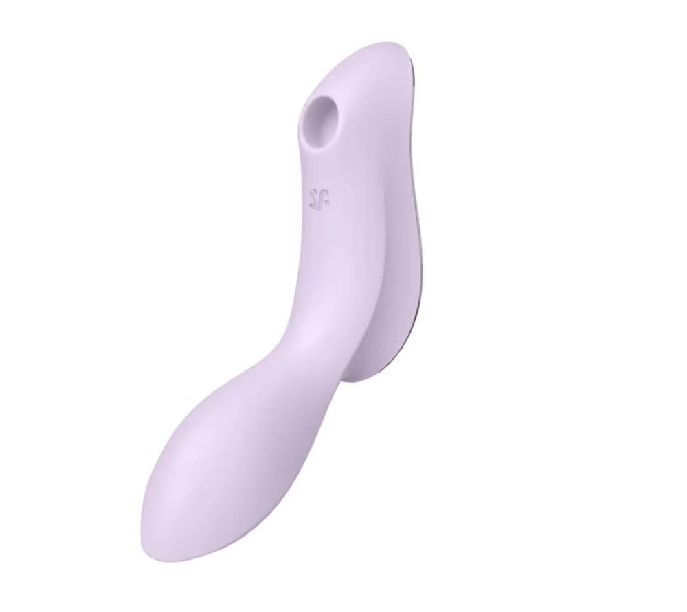 Satisfyer - Curvy Trinity 2 - prémium léghullámos csiklóizgató és G-pont vibrátor (USB) - levendula