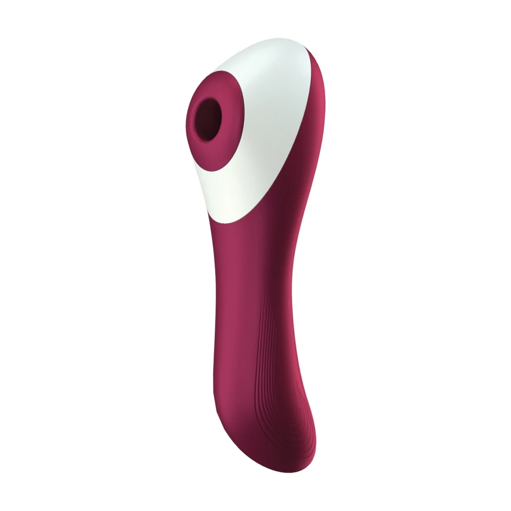 Satisfyer - Dual Crush - prémium léghullámos csiklóizgató és G-pont vibrátor (USB) - fehér-bordó