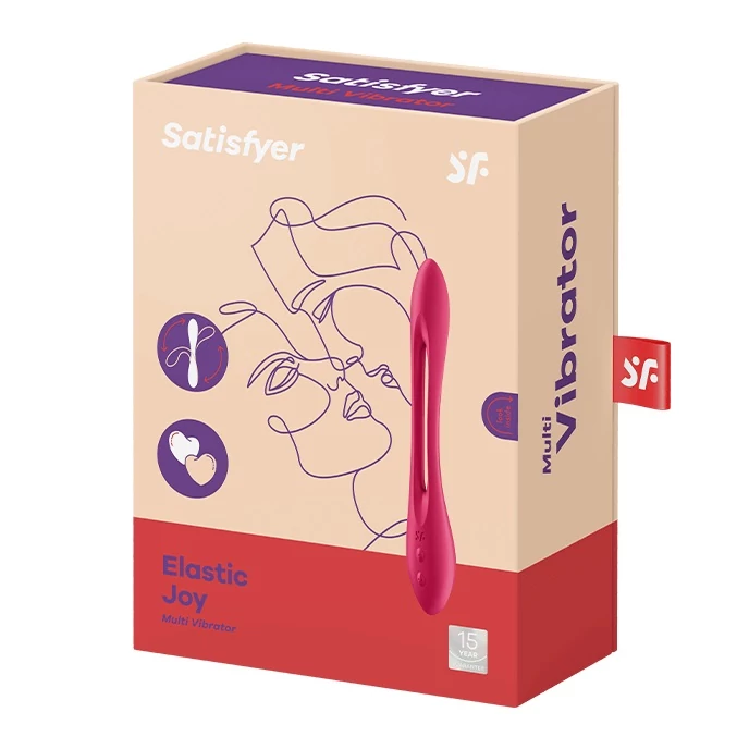 Satisfyer - Elastic Joy - prémium, dupla motoros multi-funkciós vibrátor (USB) - piros