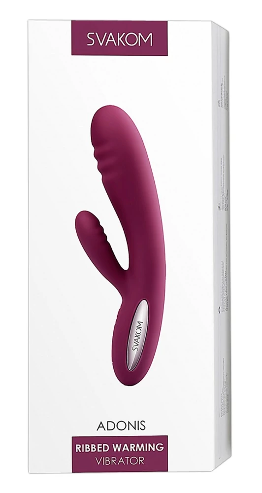 Svakom - Adonis - prémium, 7 fokozatos, fűtés funkciós csiklóizgató és G-pont vibrátor (USB) - lila