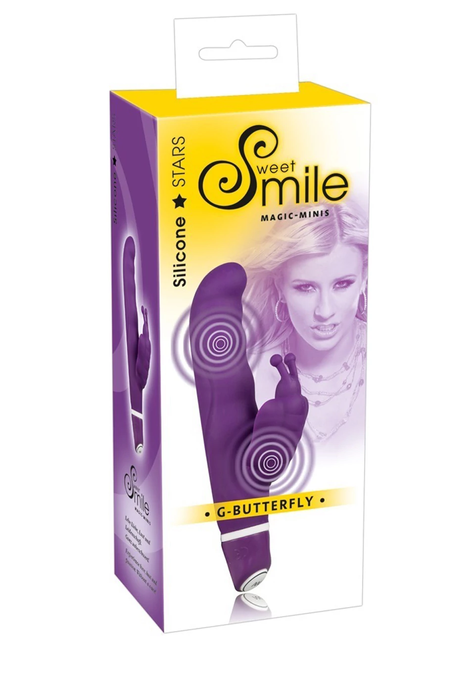 Sweet Smile - G-Butterfly - 7 funkciós, szilikon pillangós csiklóizgató és G-pont vibrátor (lila)