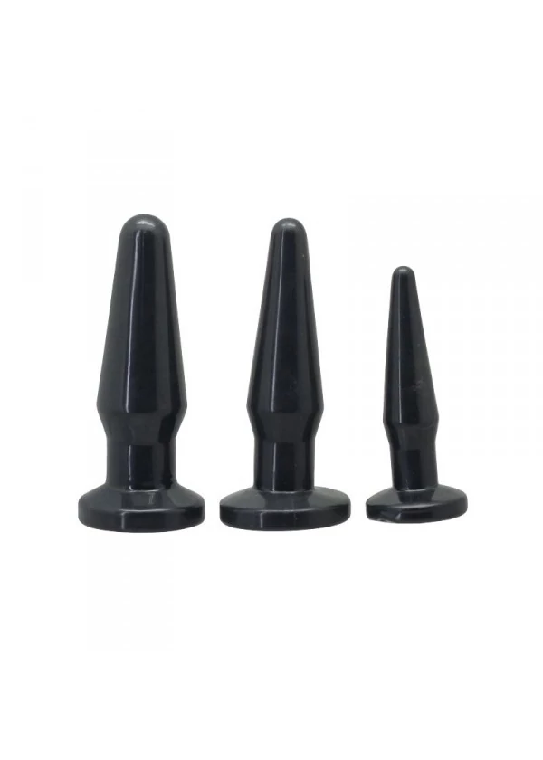 Toyz4Lovers - Anal Plug Set - 3 darabos análdugó szett (fekete)