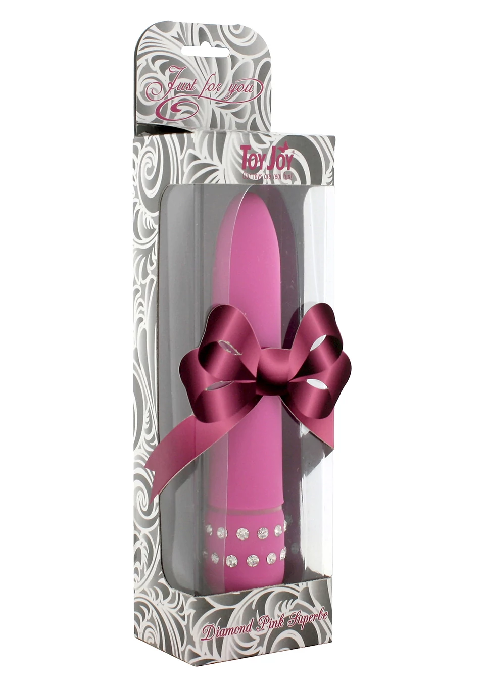 ToyJoy - Diamond Pink Supervibe - kristályokkal díszített vibrátor (15,5cm) - pink