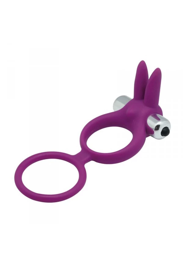 Toyz4Lovers - Tickler Clitoral Stimulator - vibrációs here és péniszgyűrű nyuszis csiklóizgatóval (lila)