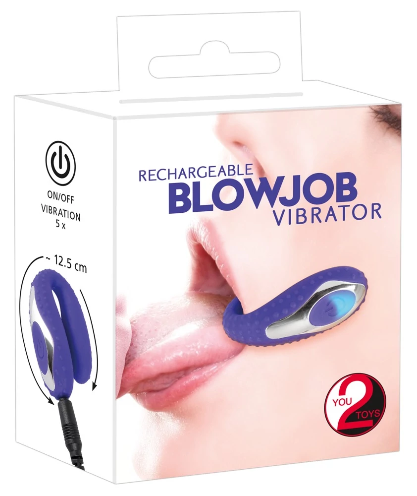 You2Toys - Blowjob Vibrator - 5 funkciós, szilikon szájvibrátor orális szexhez (USB) - lila