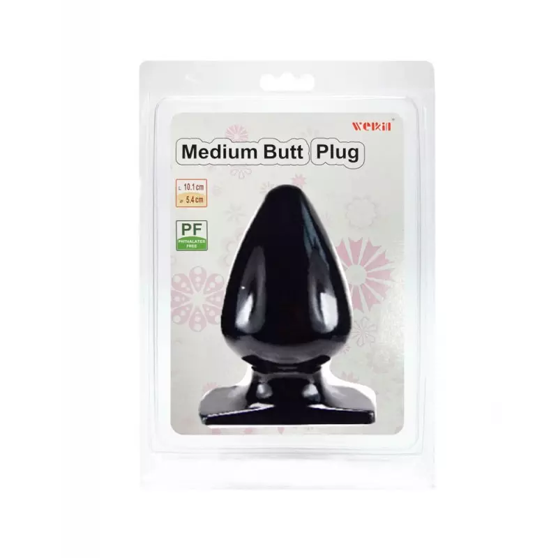 Outlet - Charmly Soft & Smooth Middle Size Butt Plug - közepes méretű análdugó (fekete)