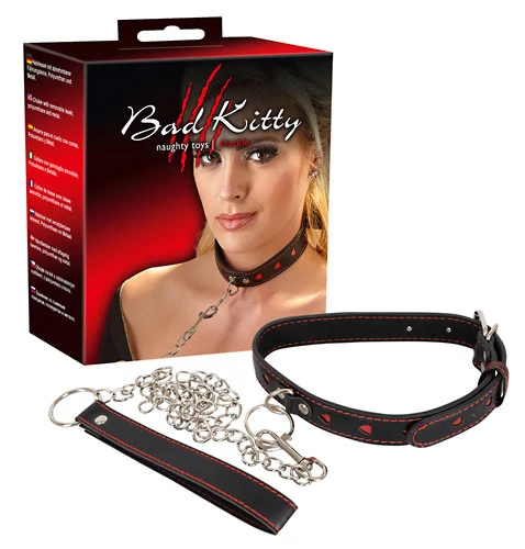 Orion - Bad Kitty - Naughty Toys - Collar And Leash - nyakörv és póráz (fekete)