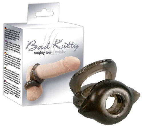 Orion - Bad Kitty - Naughty Toys - Cock Ring - here és péniszgyűrű (átlátszó/füstös)