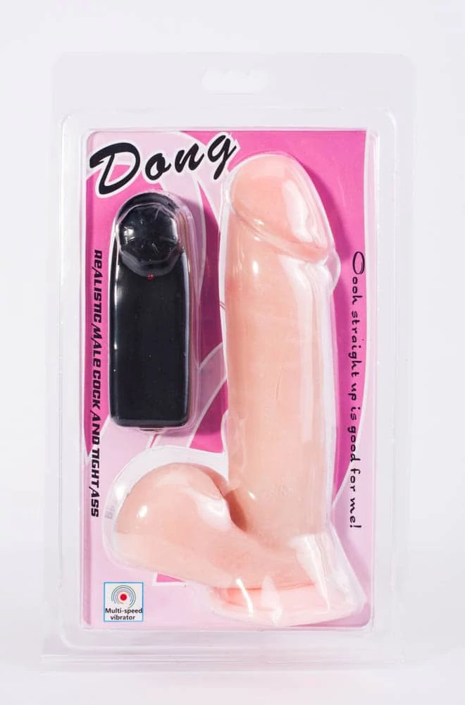 Baile - Vibrating Dildo With Remote Control - rögzíthető, élethű wired vibrátor (natúr)
