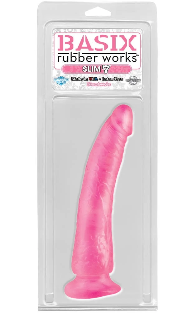 Pipedream - Basix Rubber Works - tapadókorongos, élethű dildó (20,5 cm) - rózsaszín